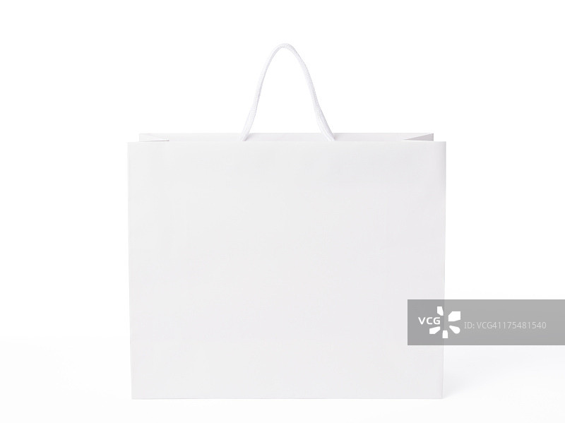 白色背景上的空白购物袋的孤立镜头图片素材