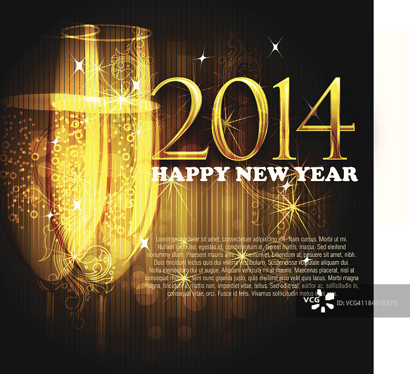 2014，美丽的新年庆祝背景图片素材