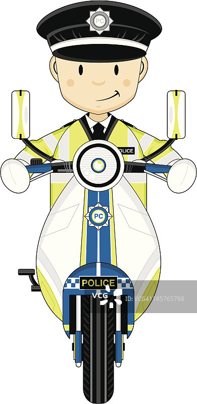 骑摩托车的英国警察图片素材