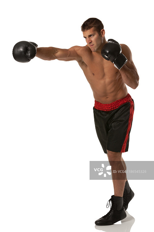 男拳击手在战斗图片素材