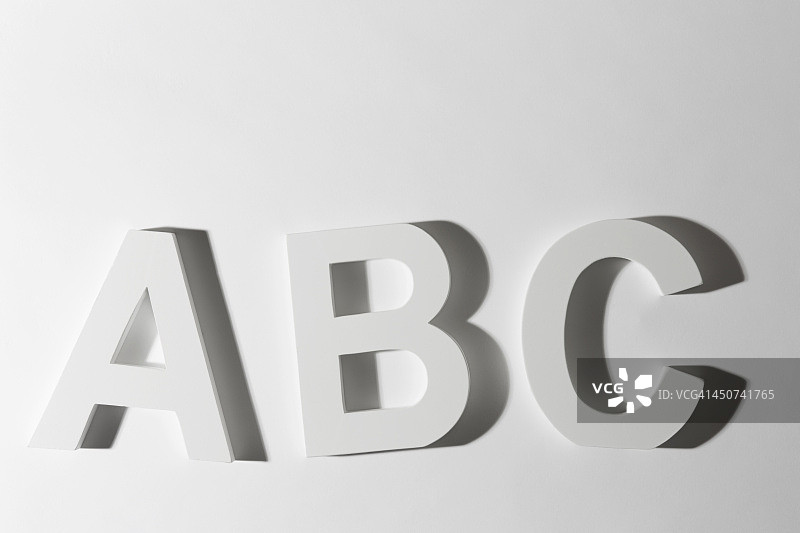 白色方块字母拼ABC图片素材
