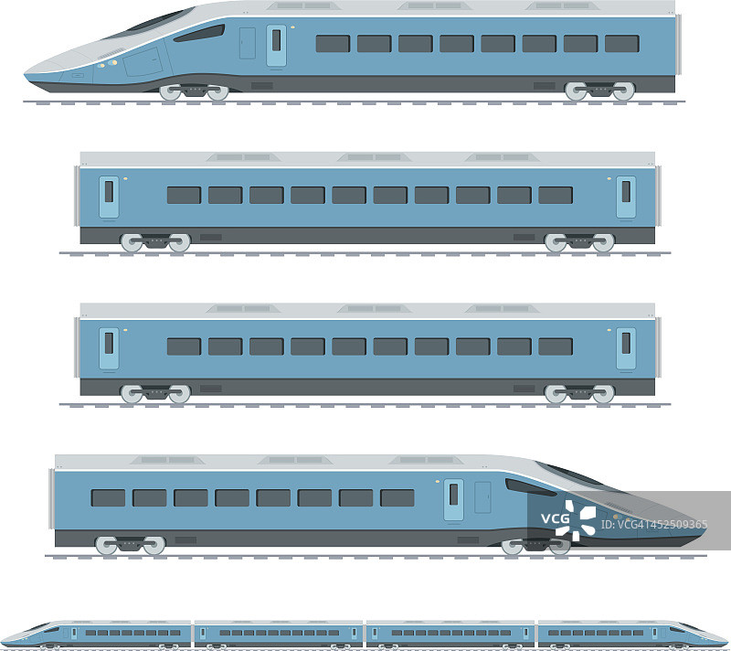 蓝色高速列车的一部分图片素材