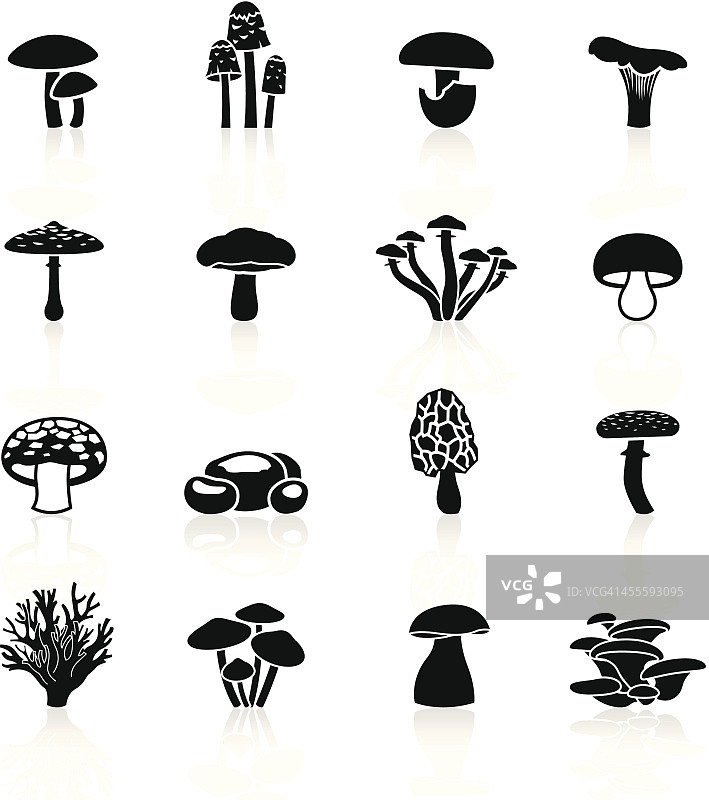 黑色符号-可食用蘑菇图片素材