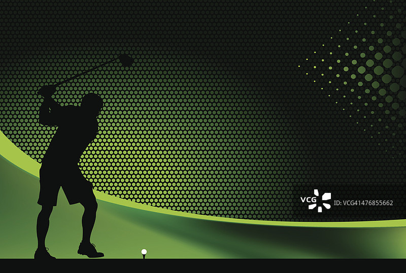 高尔夫球手开球图形背景图片素材