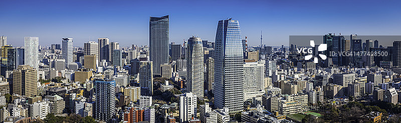 东京拥挤的市中心摩天大楼未来的城市全景日本港人图片素材