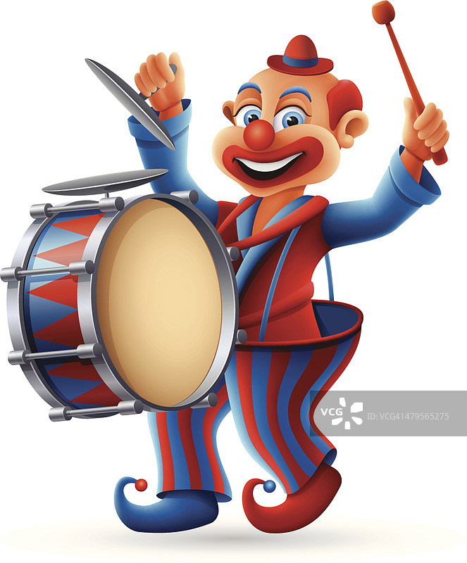 马戏团小丑的鼓手图片素材