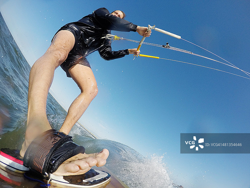 风筝在北海圣彼得-奥尔丁，德国，GoPro图像图片素材