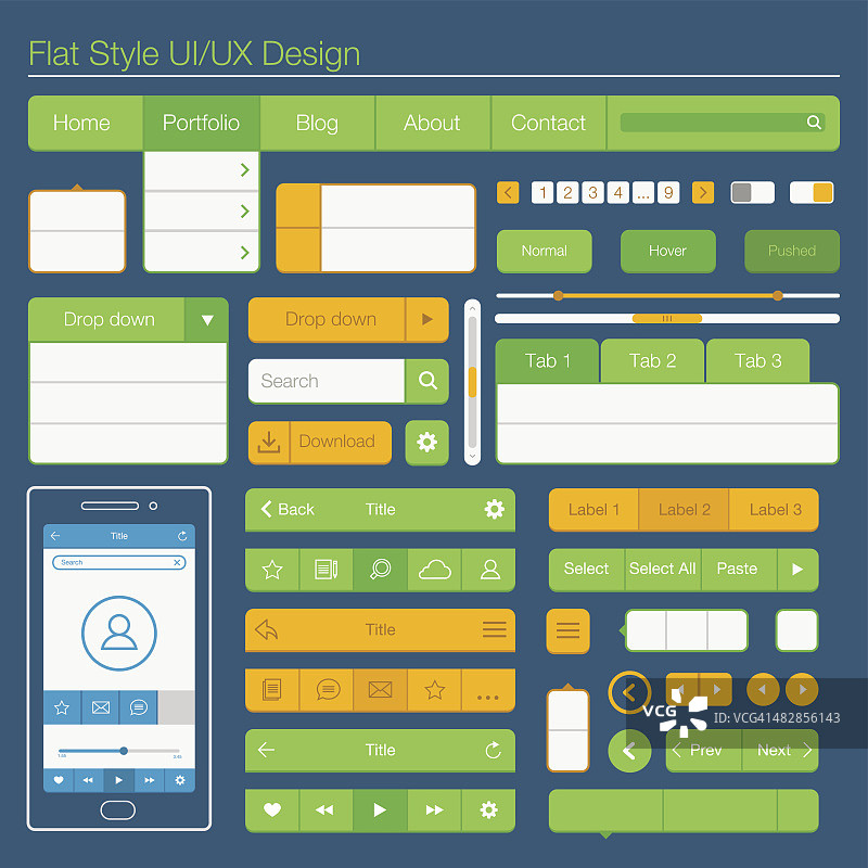扁平风格的UI/UX设计图片素材