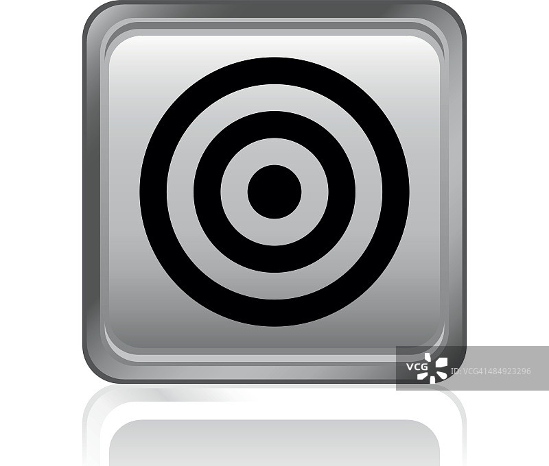 目标图标上的一个方形按钮。图片素材