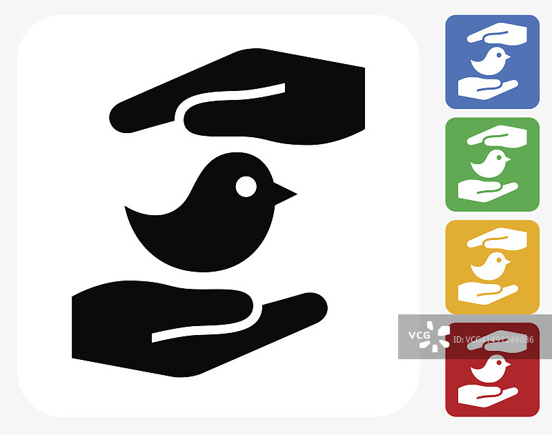 手拯救鸟图标平面图形设计图片素材