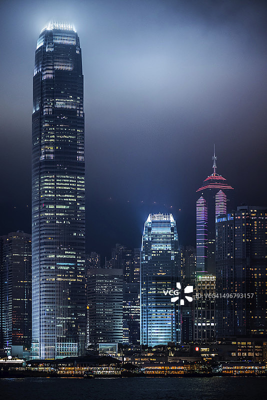 灯光交响乐中香港天际线之夜图片素材