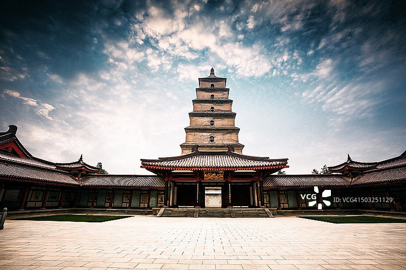 中国陕西西安的大雁塔图片素材