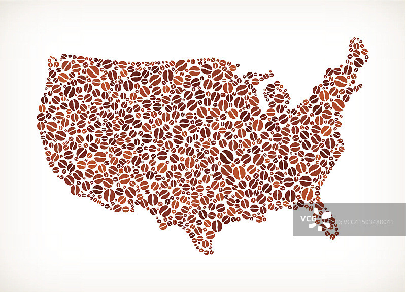 美国地图免版税的咖啡豆图案图片素材