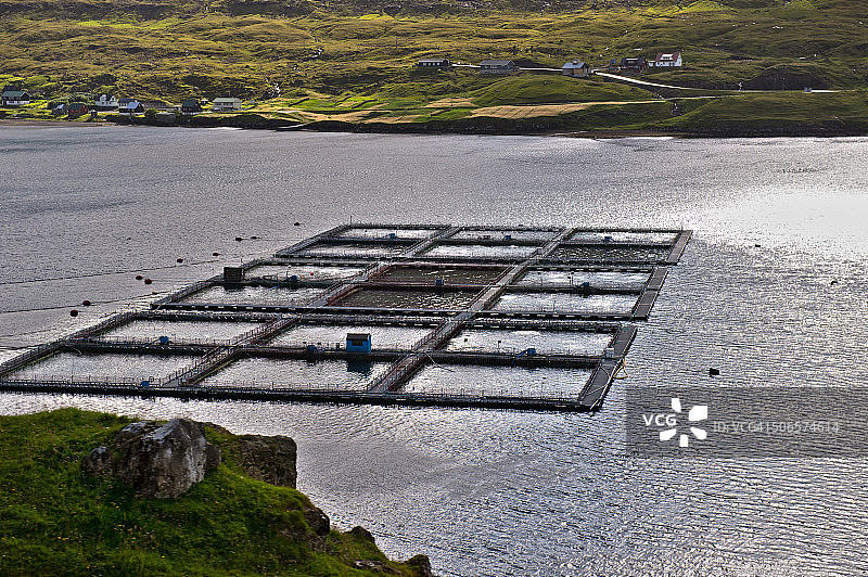 法罗群岛的斯特雷莫伊岛水产养殖图片素材