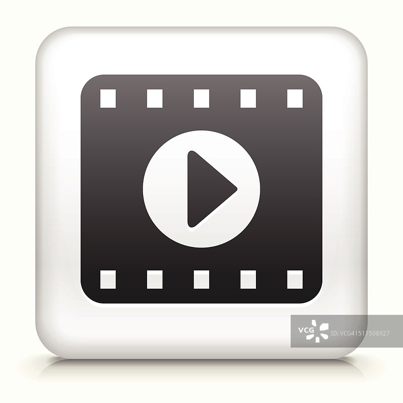 白色方块按钮与电影播放图片素材