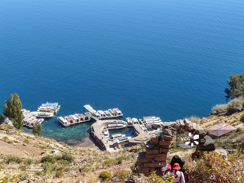 秘鲁的喀喀湖，乌鲁斯岛图片素材