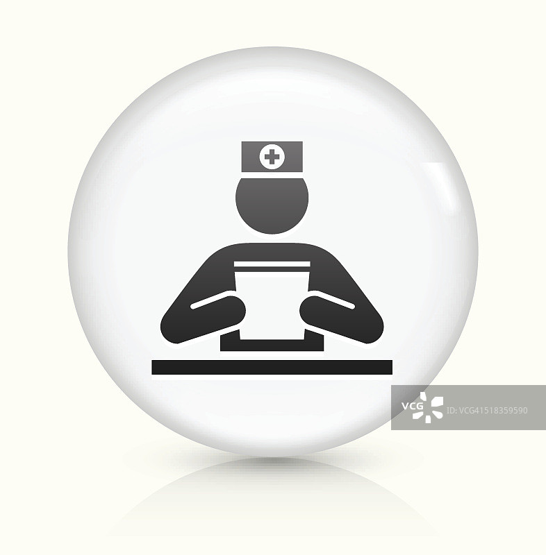 医疗工作者图标上的白色圆形矢量按钮图片素材
