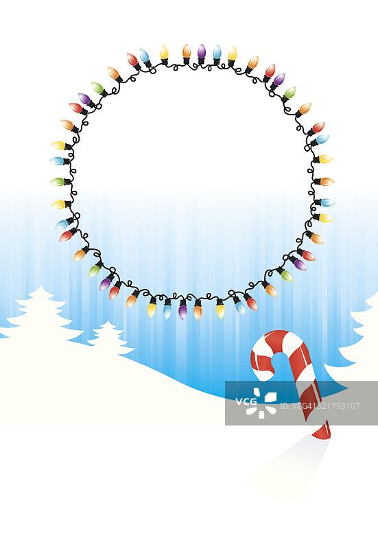 圣诞灯糖果甘蔗框架背景图片素材