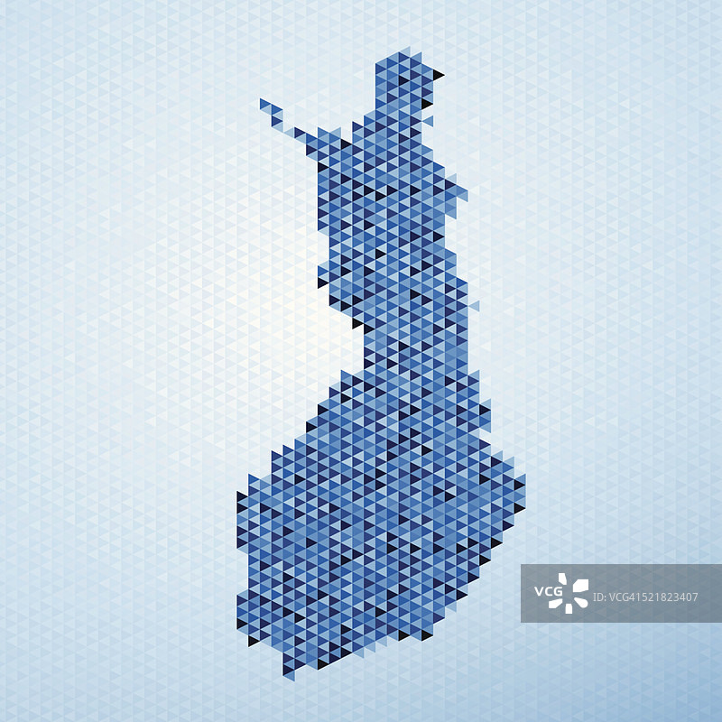 芬兰地图三角形图案蓝色图片素材