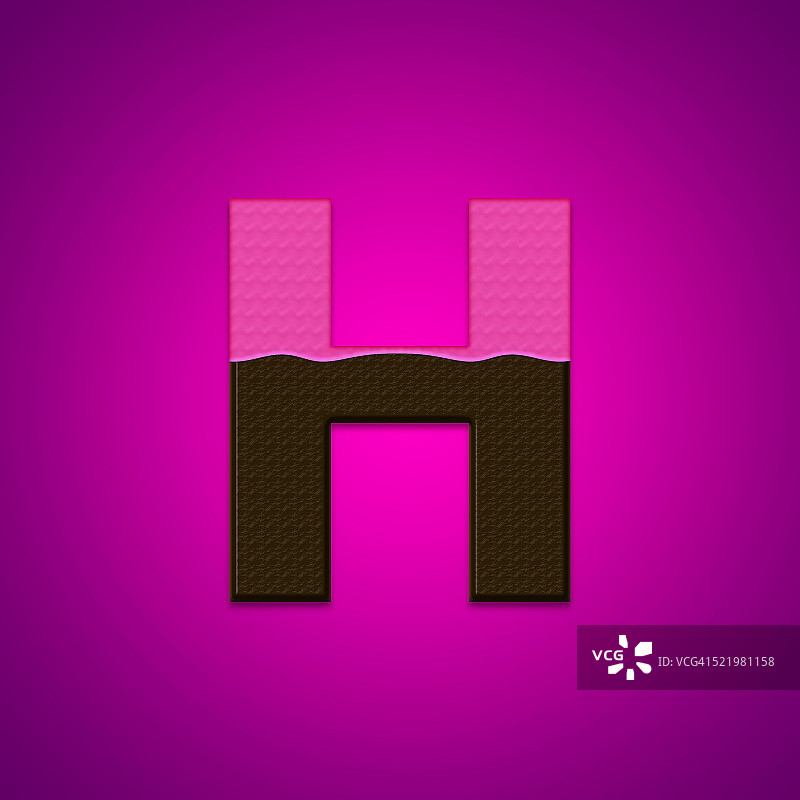 H巧克力糖果字母孤立在粉红色的背景图片素材