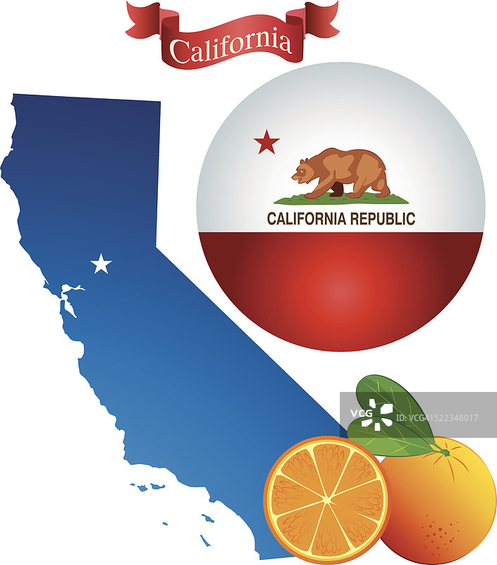 加利福尼亚和橙色图片素材
