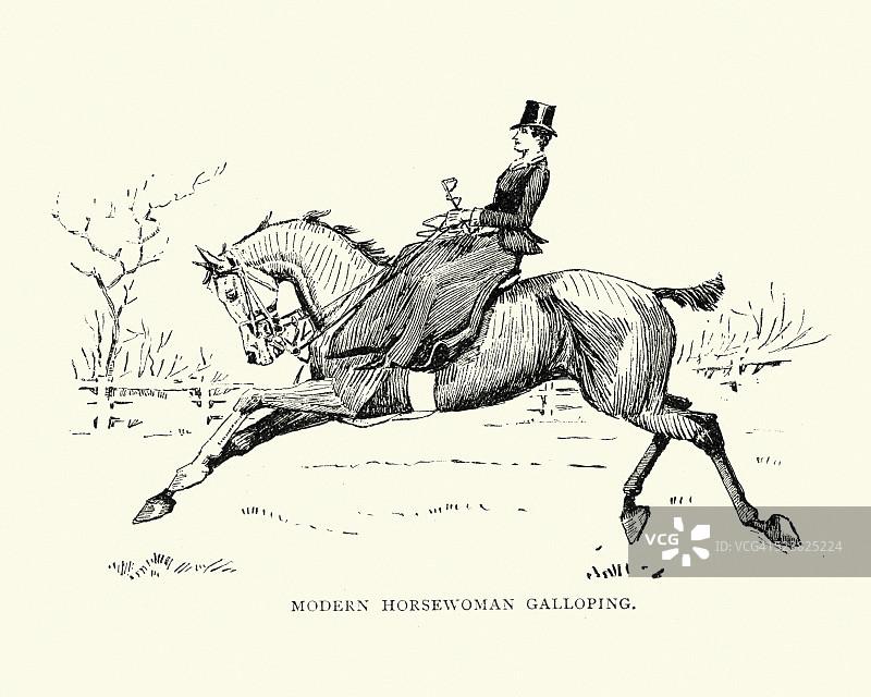 维多利亚时代骑马的妇女图片素材