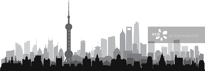 详细上海(完整，独立建筑)图片素材