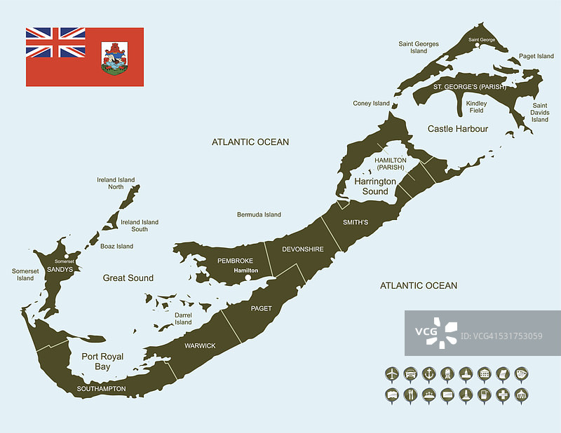百慕大群岛地图图片素材
