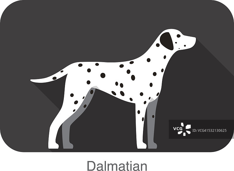 达尔马提亚犬品种平面图标设计图片素材