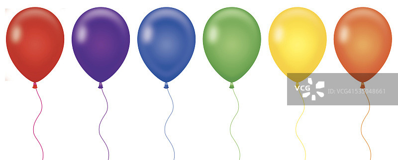 彩虹颜色的气球图片素材