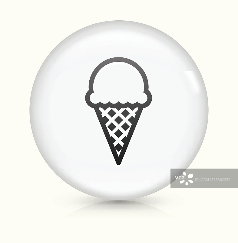 冰淇淋图标上的白色圆形矢量按钮图片素材