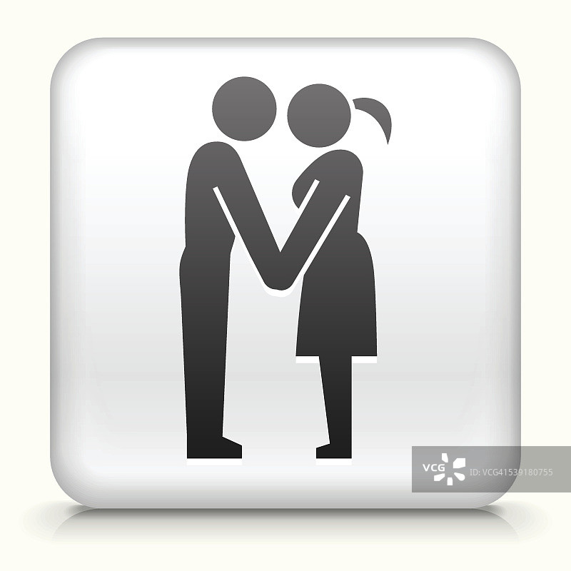 方形按钮与夫妇牵手图片素材