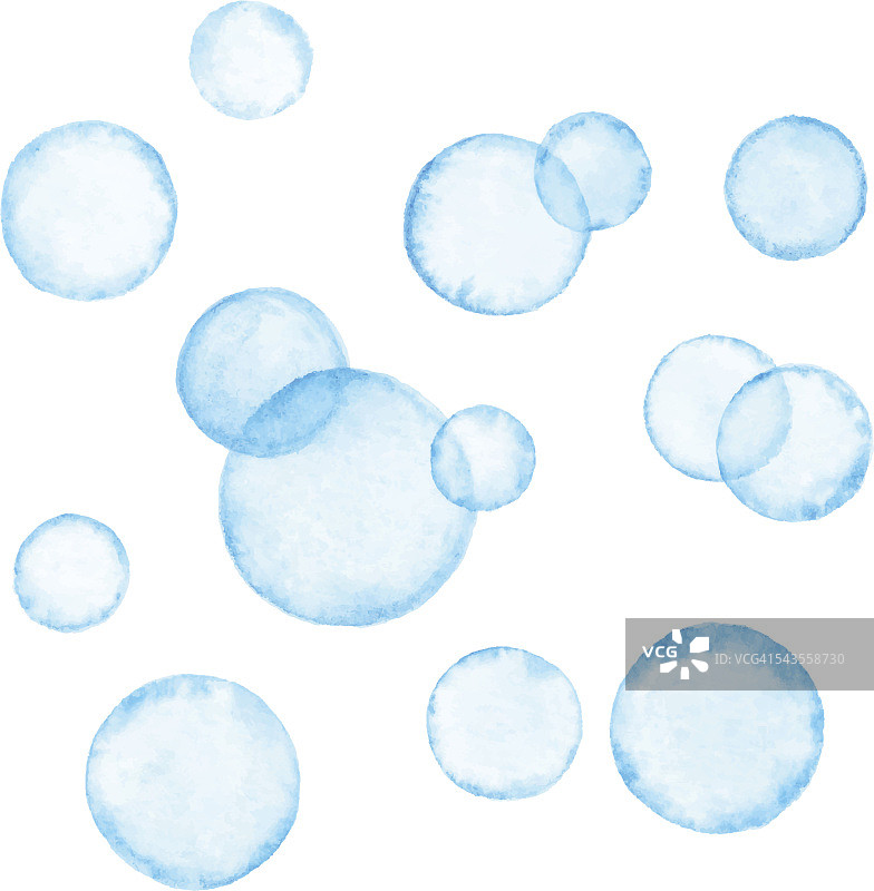 水彩蓝泡泡图片素材