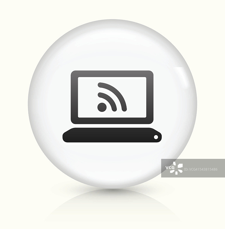 计算机图标上的白色圆形矢量按钮图片素材