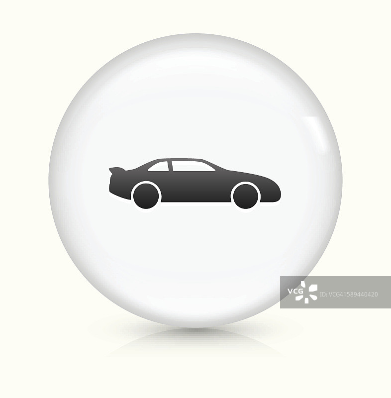 汽车图标上的白色圆形矢量按钮图片素材