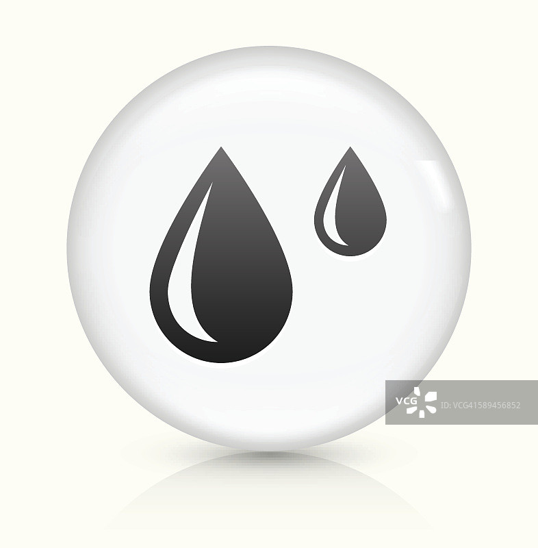 雨滴图标上的白色圆形矢量按钮图片素材