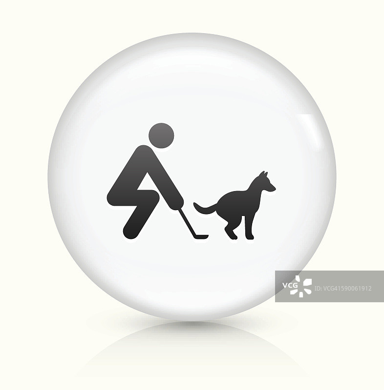 遏制你的狗图标上的白色圆形矢量按钮图片素材