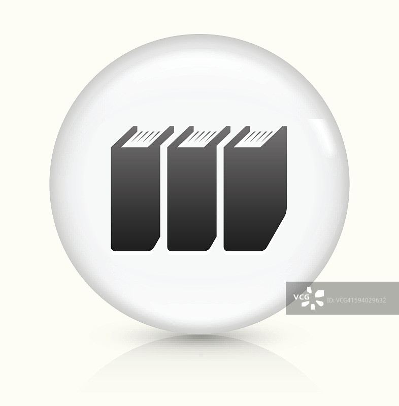 书籍图标上的白色圆形矢量按钮图片素材