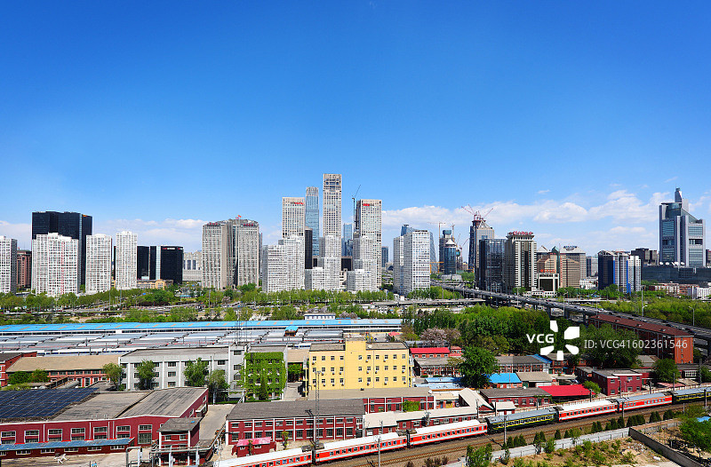 高角度的北京CBD天际线图片素材