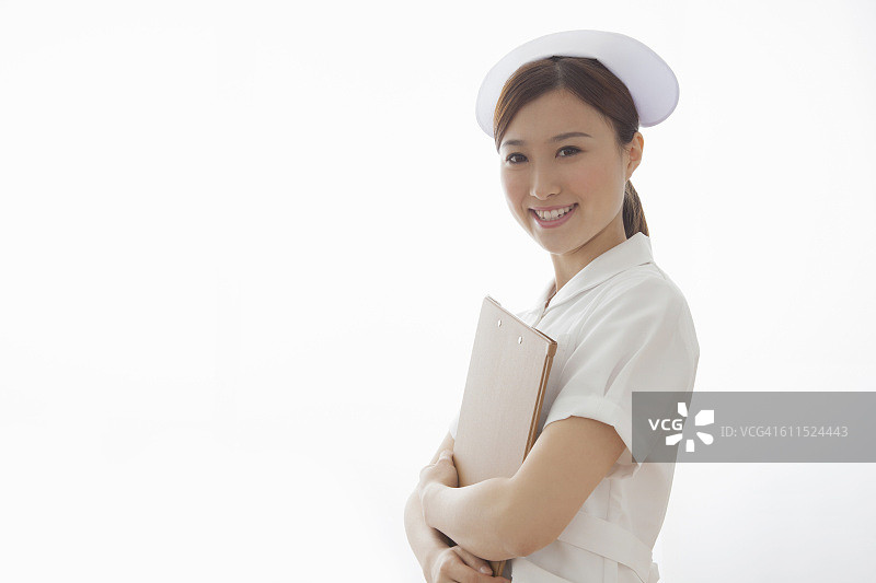 有医疗记录的日本护士图片素材