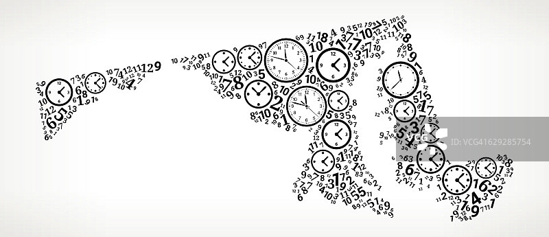 马里兰时间和时钟矢量图标模式图片素材