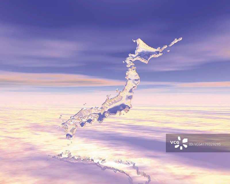 天空中的日本水晶图，计算机图形，构图图片素材