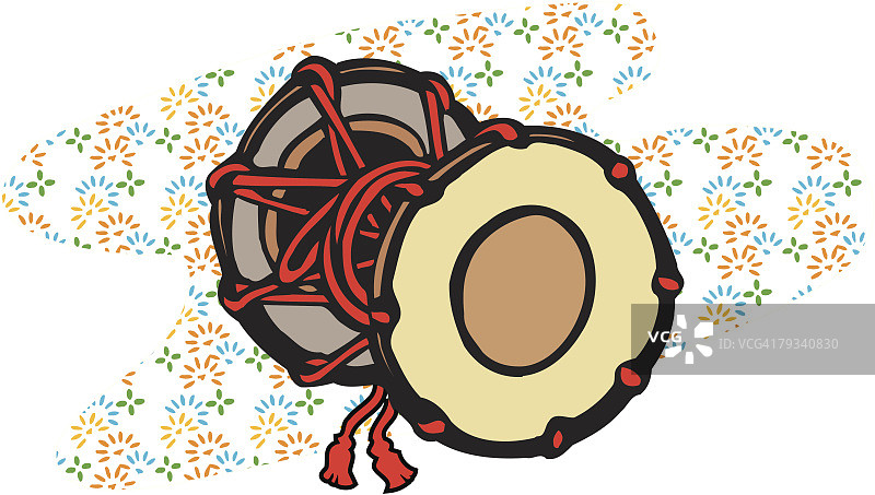 日本传统鼓乐、木刻画图片素材