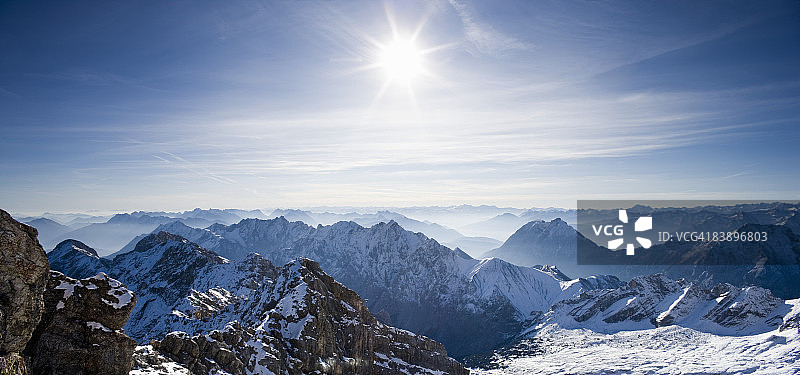 Zugspitze山上的景色图片素材