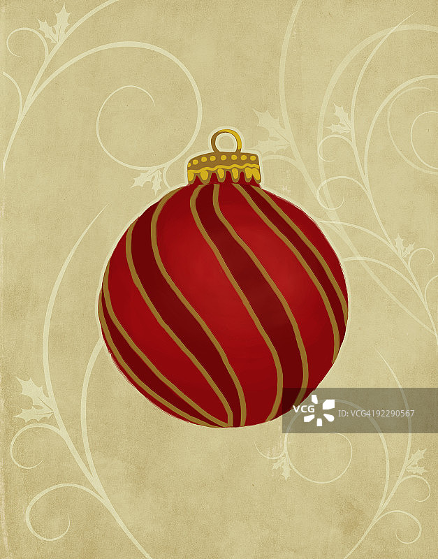 图形红色圣诞树装饰品图片素材