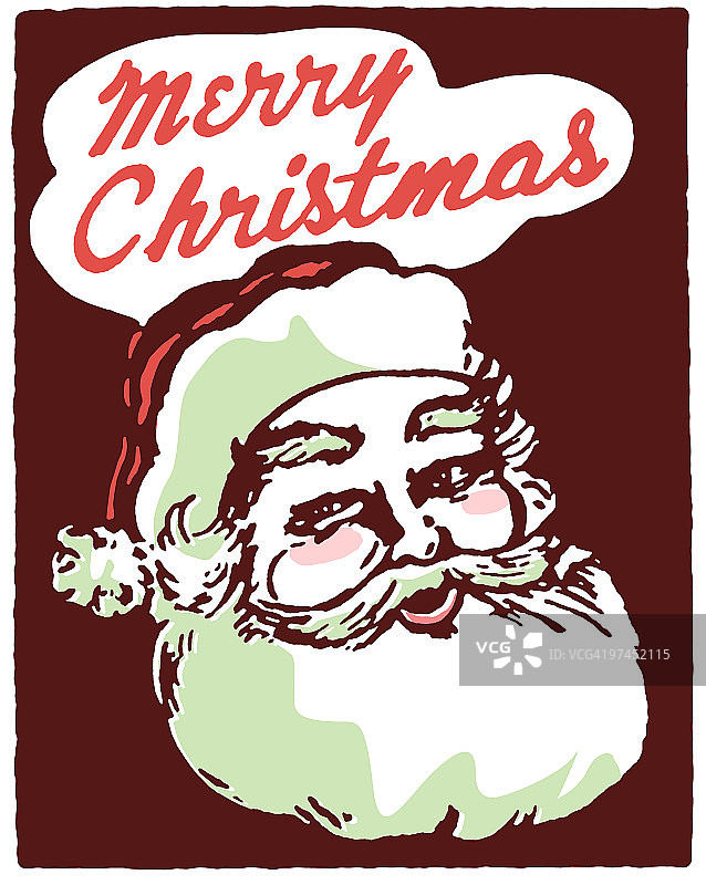 圣诞老人插图的灵感与文字圣诞快乐图片素材