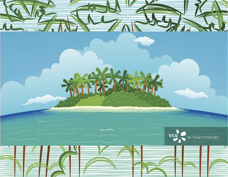 热带绿色岛图片素材
