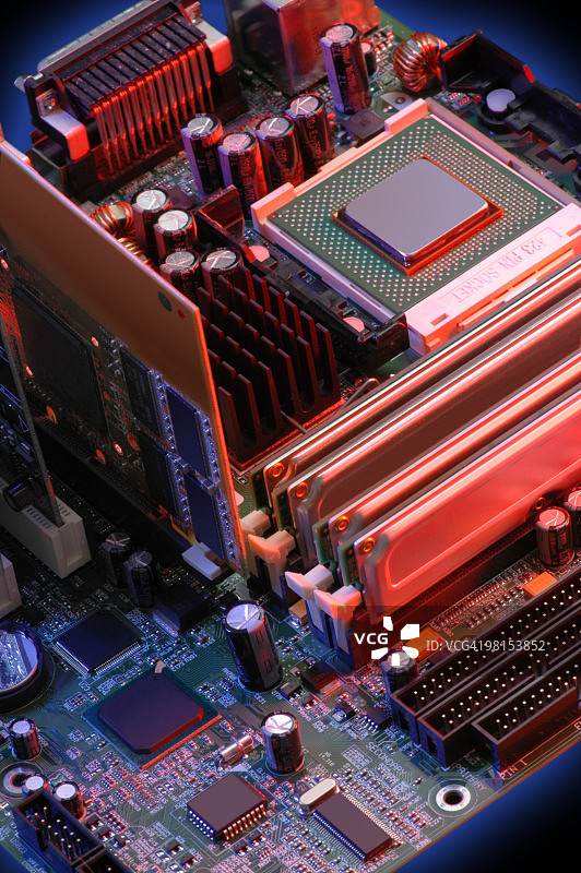 显示CPU的计算机主板图片素材