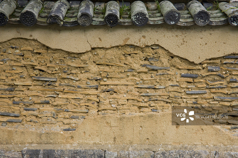 泥墙，萩市，山口县，日本图片素材