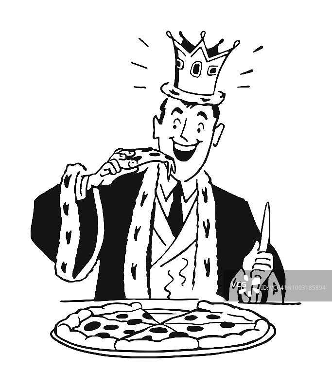 快乐国王吃披萨图片素材